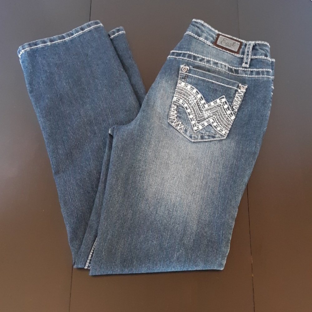 Earl Mid Rise Dark Wash Embellished Jeans …